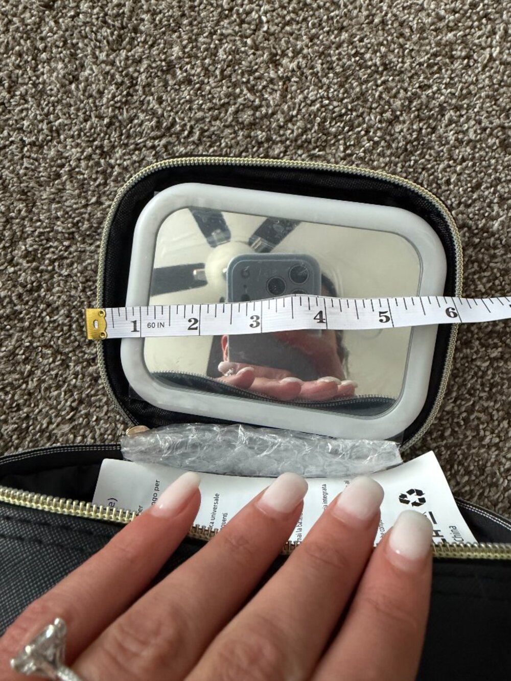 Small Makeup Travel Case with Mirror - Picture 3 of 10